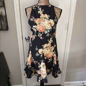 SEZANE size small Floral Sleeveless Black Dress
